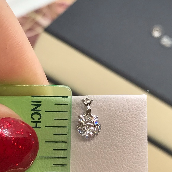 S Silver 925 Cubic Zircon Crown Stud Earrings - Picture 4 of 4